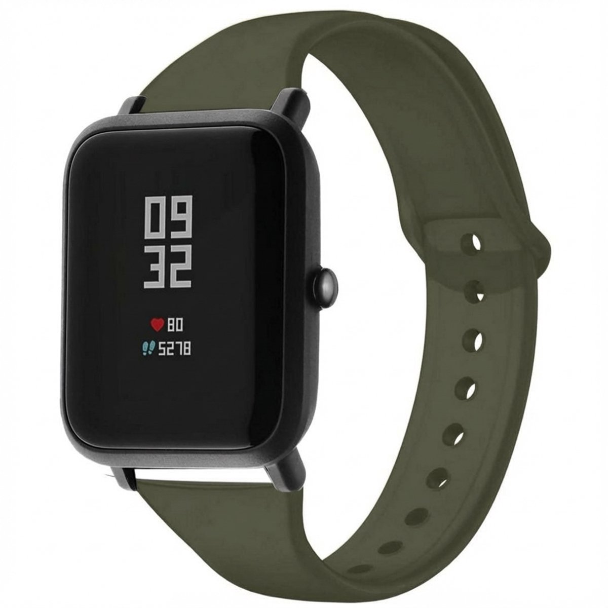 Siliconen bandje - Geschikt voor Amazfit GTS / BIP - Donkergroen