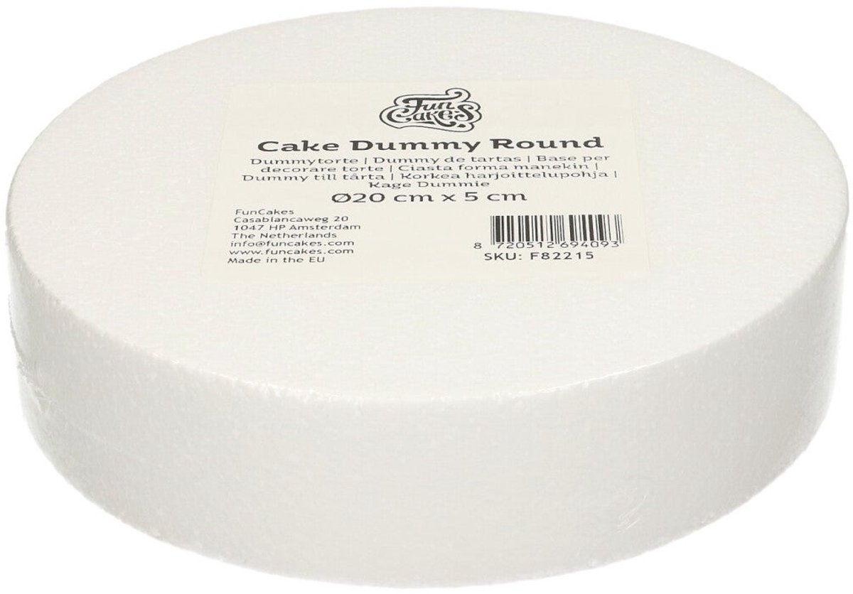FunCakes Taart Dummy - Piepschuim Blok - Rond - Ø20 cm x 5 cm