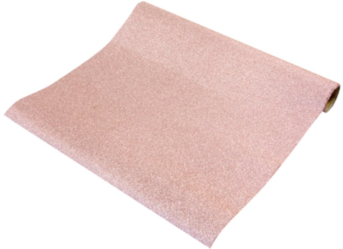 HOBI - Roze glitter tafelloper 28 cm x 5 m voor bruiloft