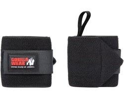 Gorilla Wear Essential Wrist Wraps - Professionele Polswraps - Fitness & Krachttraining - Unisex - One Size - Zwart/Rood