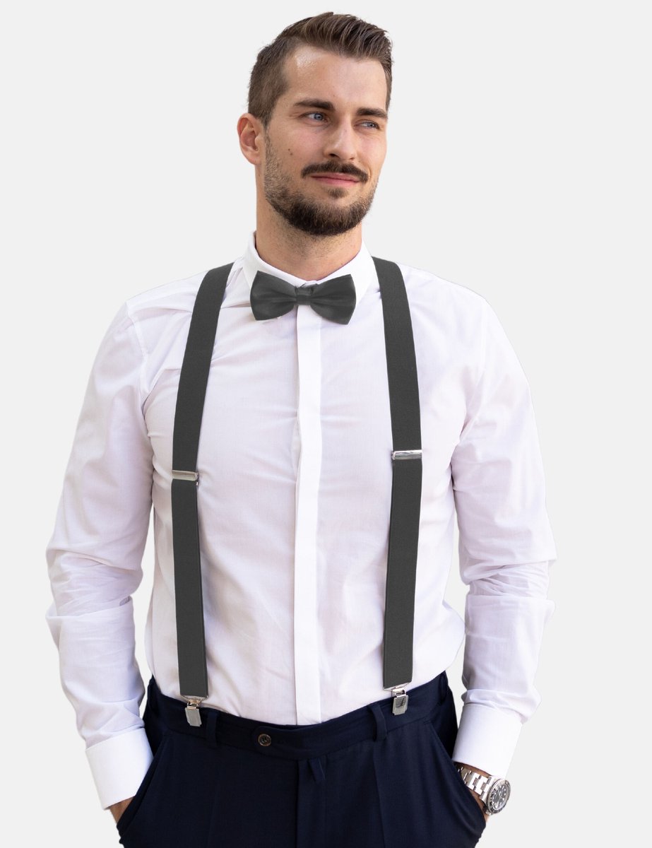 massi morino Bretels-set met vlinderdas