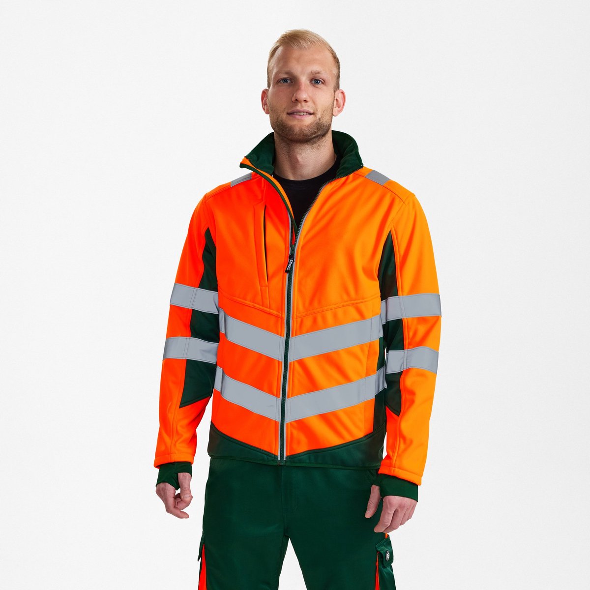 Engel Safety softshell jack 1158-237 - Hi-vis Orange / Green - XS
