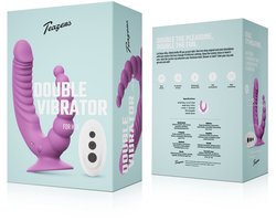 Teazers - Double Vibrator met Zuignap en Afstandsbediening - Paars