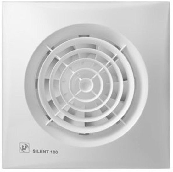 Badkamerventilator 100mm Stil 26,5dB Met Timer Vochtsensor 95m³/h Voor Toilet Badkamer Soler & Palau Silent-100 CHZ