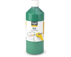 Creall Tex - Textiel- & Stoffenverf - Groen - 500ml - Machine wasbaar na fixatie - Voor T-shirts, jeans, schoenen, stoffen tassen, meubels en auto-interieurs/hemelbekleding - Gemaakt in NL - Glutenvrij