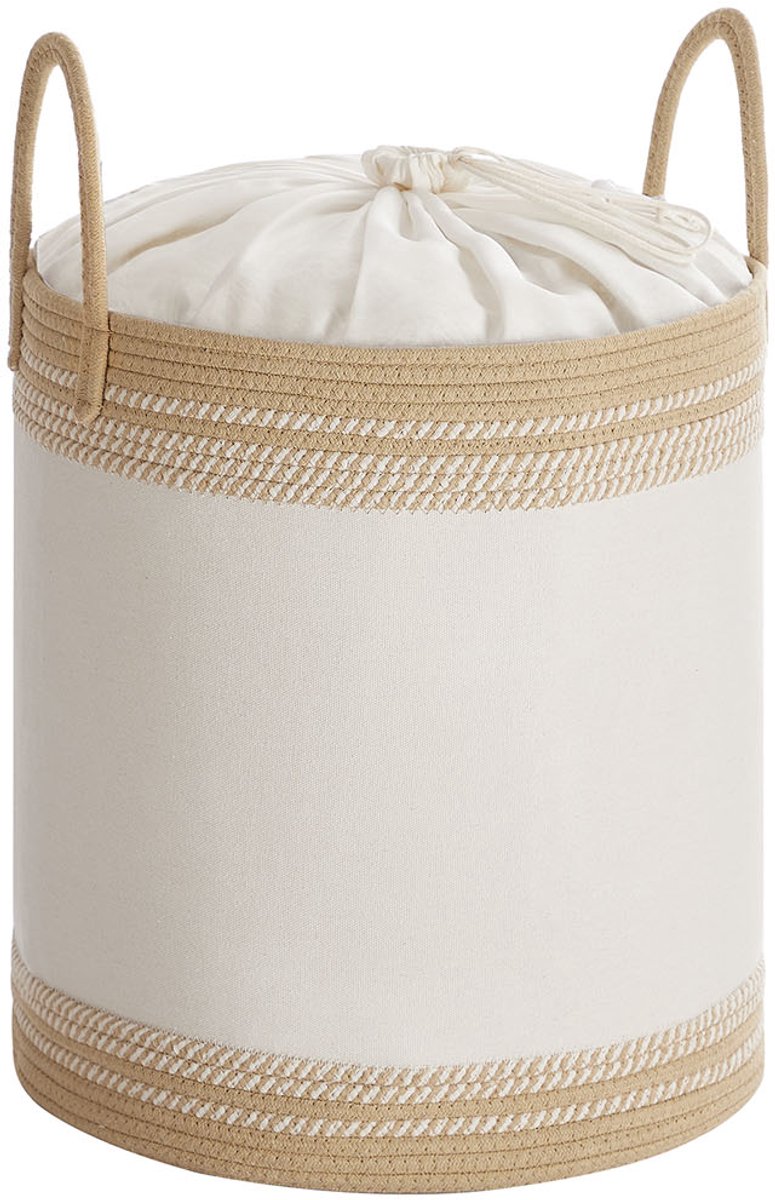 Wasmand – Stof – Camelbruin – 60 liter met deksel en trekkoord