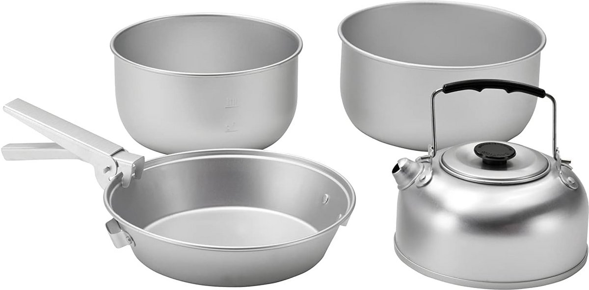 Compact Kookset voor Kamperen en Outdoor - Potten en Pannen Set