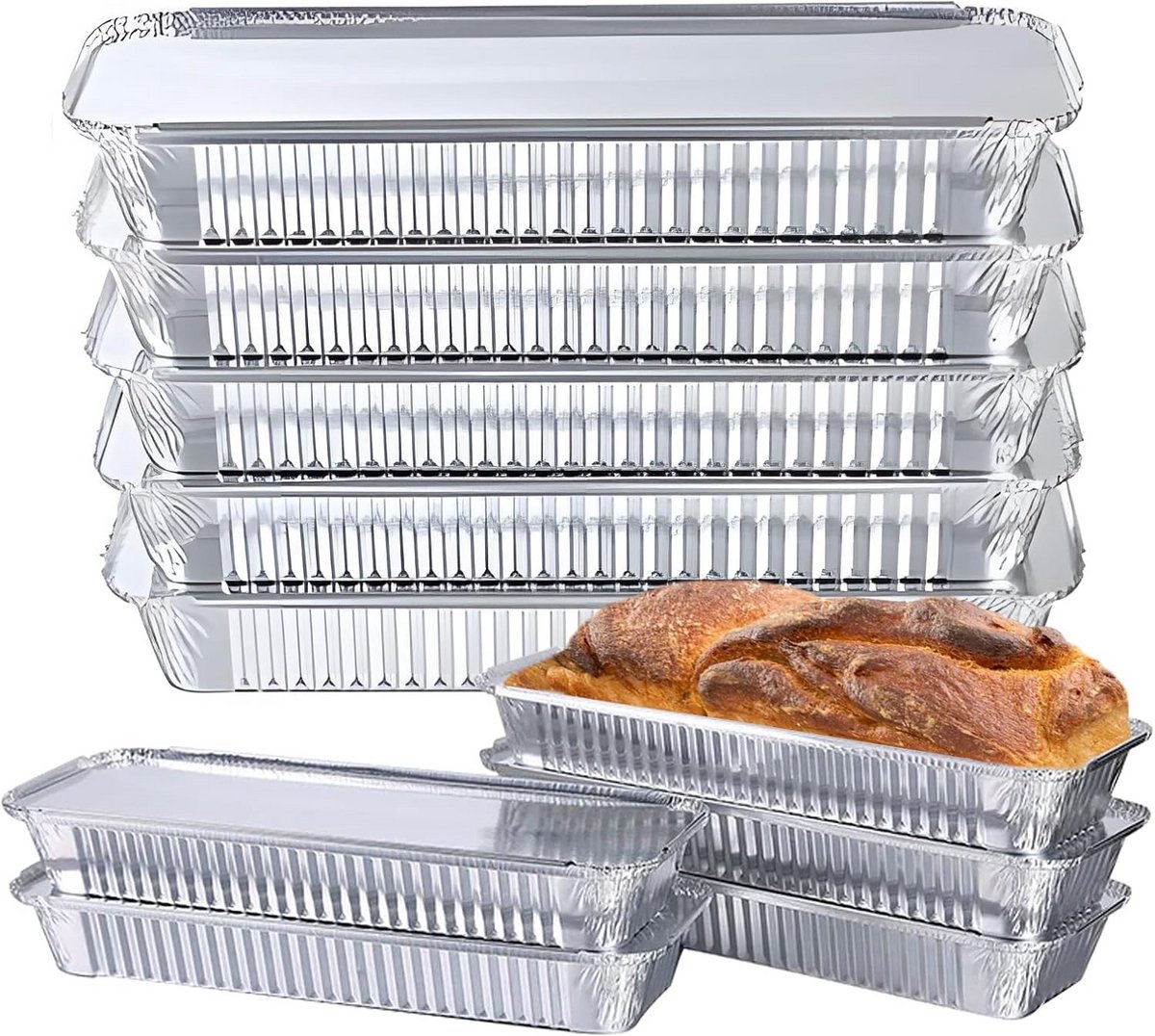 20x Aluminium Schalen 35x12x5cm - 1350ml Wegwerpschaaltjes voor Oven en Maaltijden
