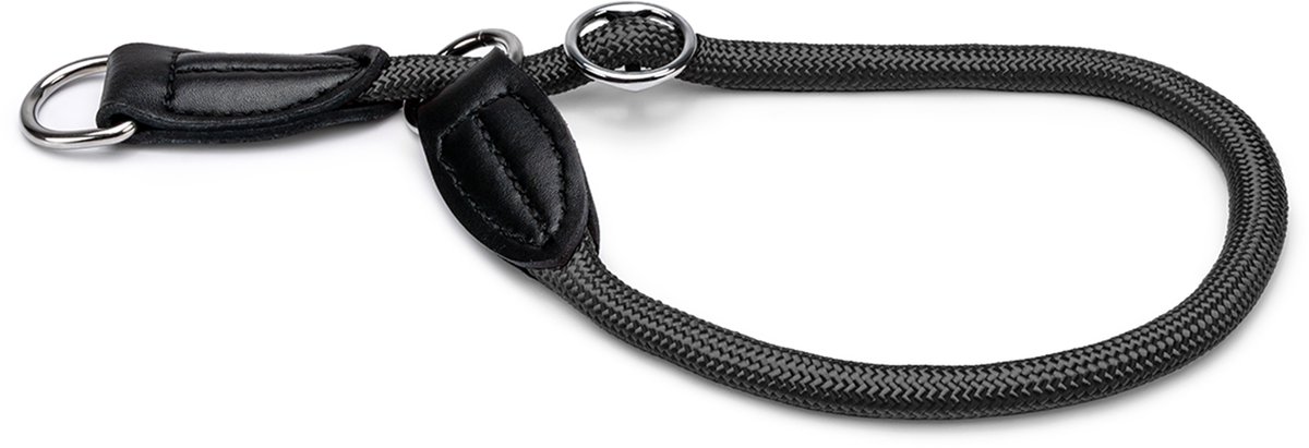 lionto Hondenhalsband, nylon slipband met stopring Ø 1 cm zwart 60 cm