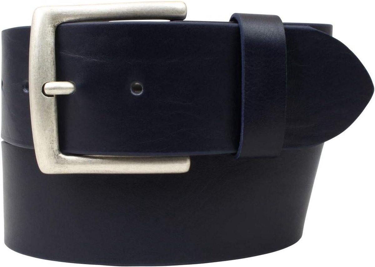 Leren Riem - Rundlederen Riem - Dagelijks Gebruik - Volnerf Kwaliteit - 5 cm Breed - Denim