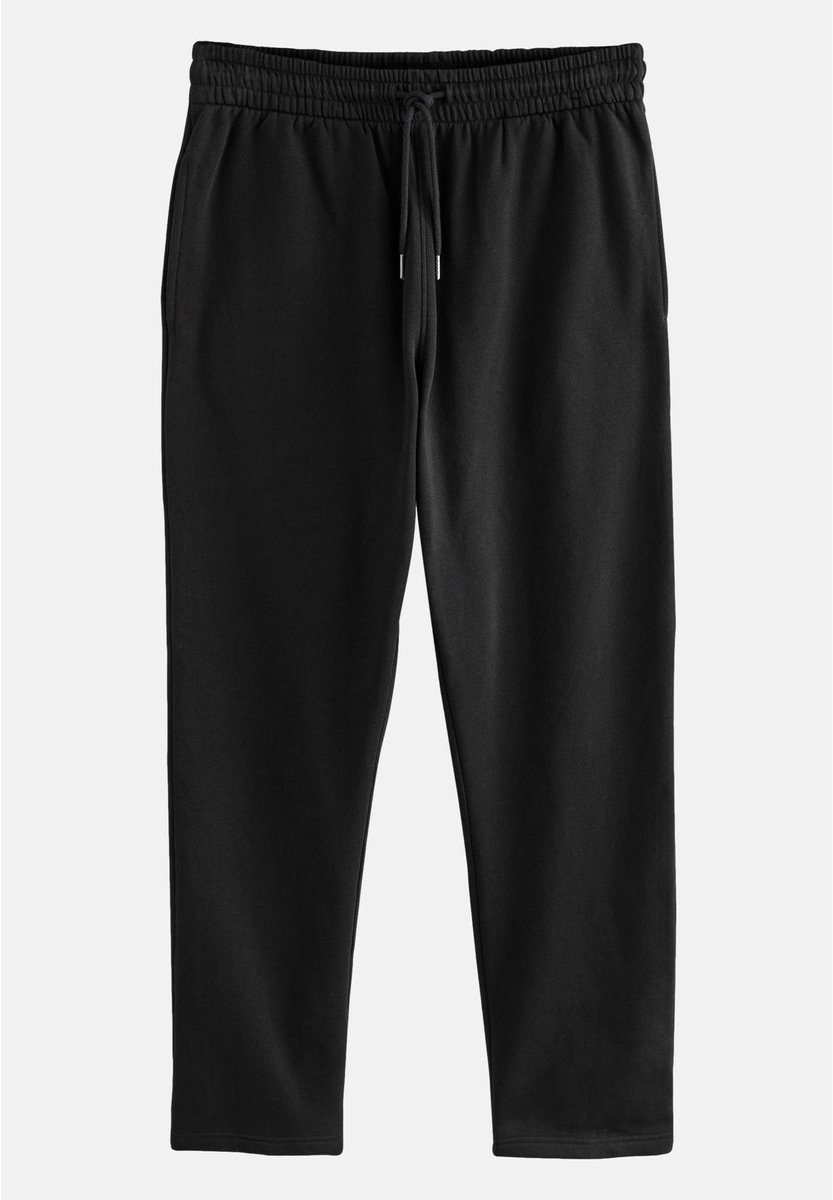 Next - Heren - Joggingbroek met rechte pasvorm, borstelafwerking en open zoom - Zwart