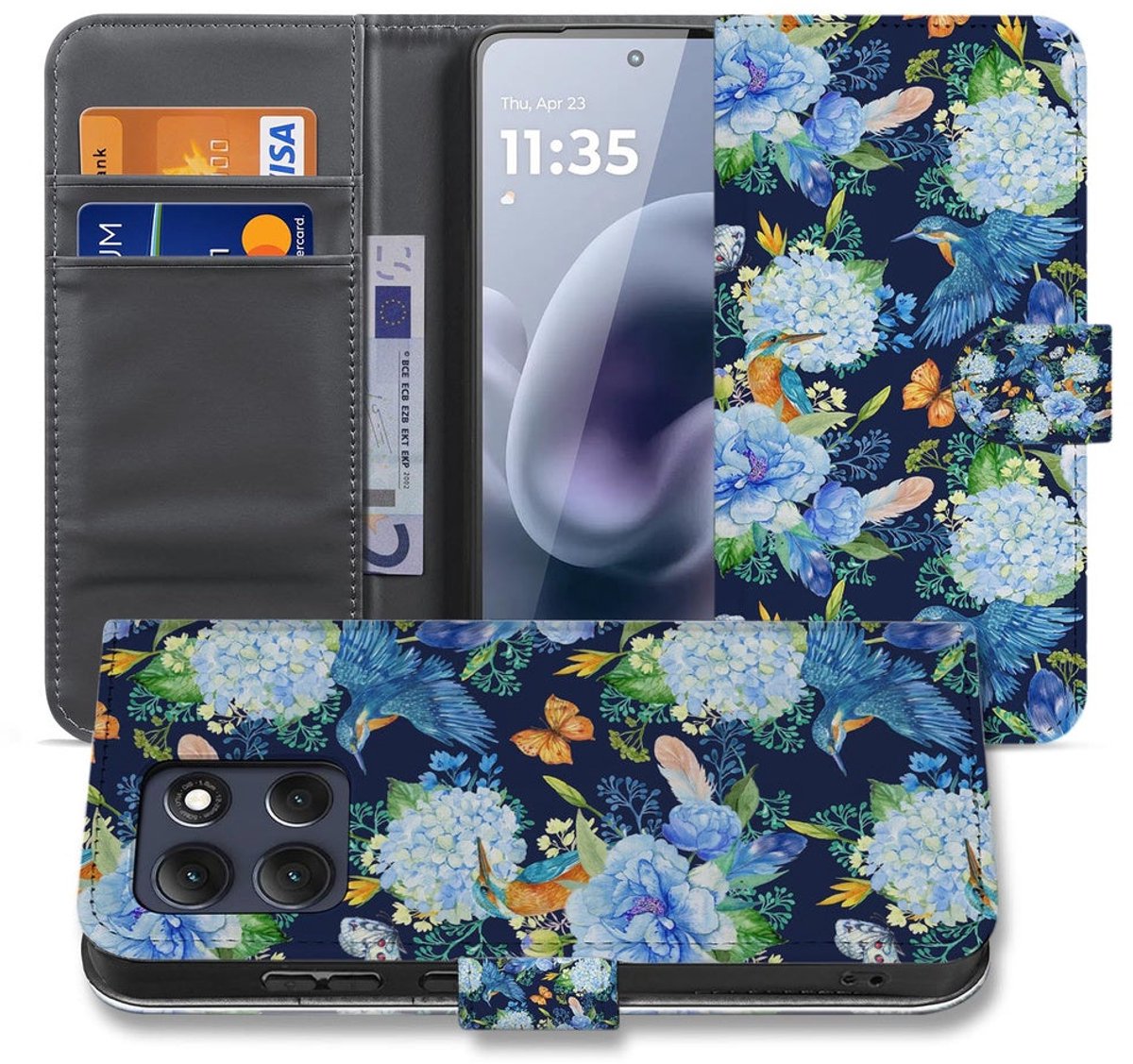 Motorola Moto G86 Telefoonhoesje Met Pasjes Ijsvogel