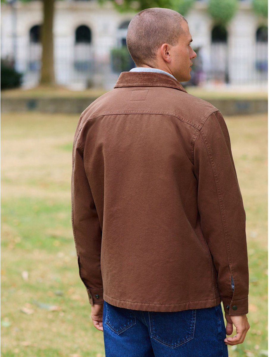 Next - Heren - Chore canvasjack - Bruin