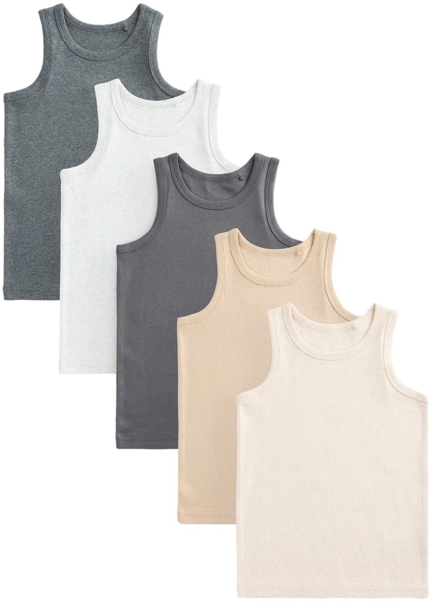 Next - Jongens - Set van 5 hemdjes - Wit