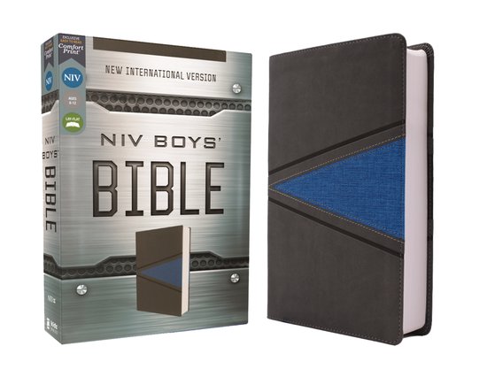 NIV, Boys' Bible, Leathersoft, Gray/Blue, Comfort Print - cover