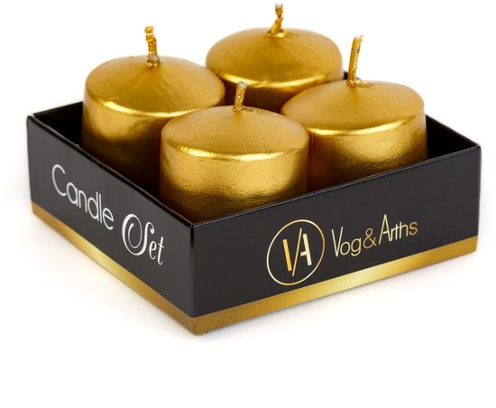 Kaarsenset - goud, ongeparfumeerd - 4 x 45 g 1 Stuks [58813B]