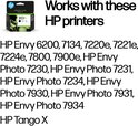 HP 303XL zwarte inktcartridge verpakking. Werkt met HP Envy 6200, 7134, 7220e, 7221e, 7224e, 7800, 7900e, HP Envy Photo 7230, 7231, 7234, 7930, 7931, 7934, HP Tango X printers.