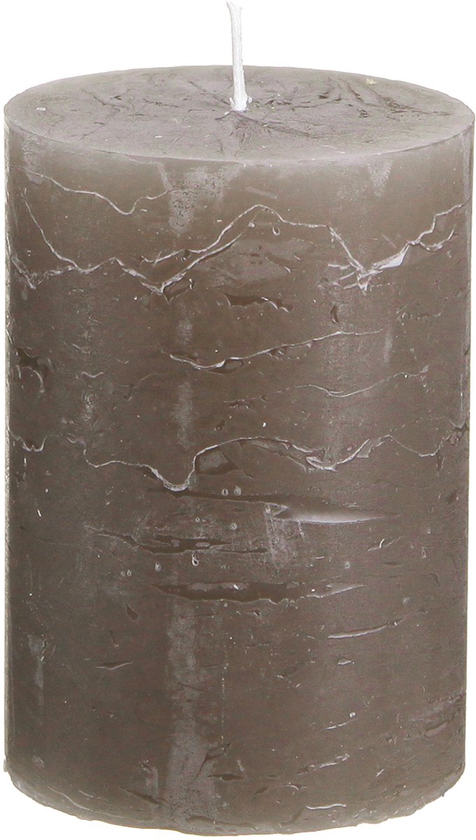 Viana Bruine pilaarkaarsen, effen kleur, 70x100mm, set van 4, rustieke decor