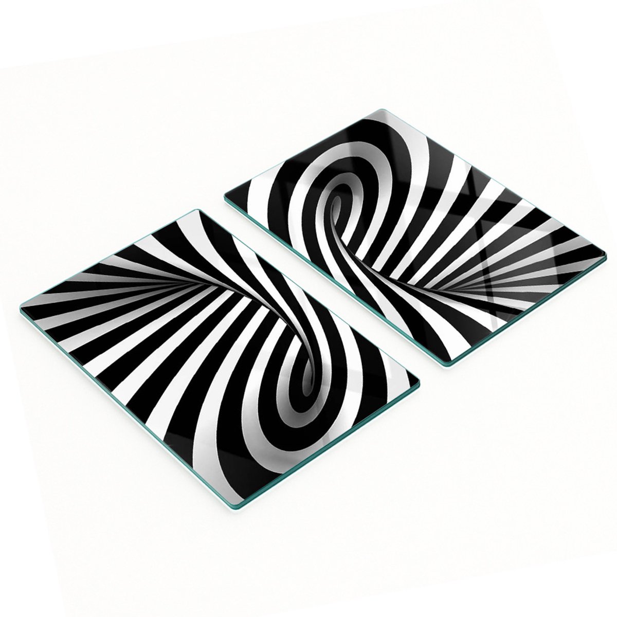 Decoratieve snijplanken van gehard glas met abstract wervelpatroon, 2x40x52 cm