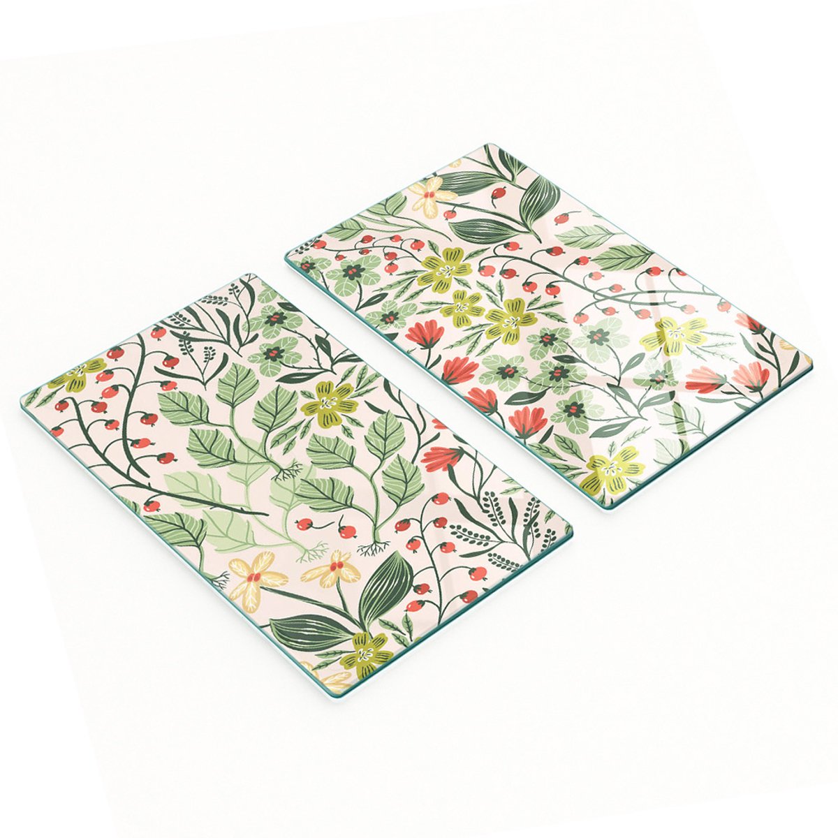 Glazen snijplanken met afbeeldingen van zomerplanten, 2x30x52 cm
