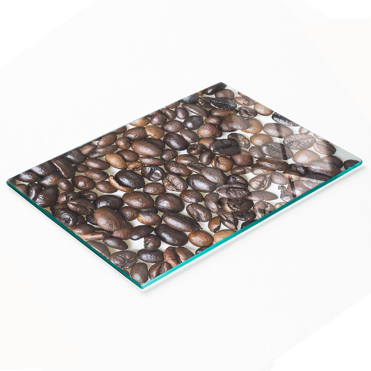Keukenplank van gehard glas met decoratieve koffieboonafbeeldingen, 80x52 cm