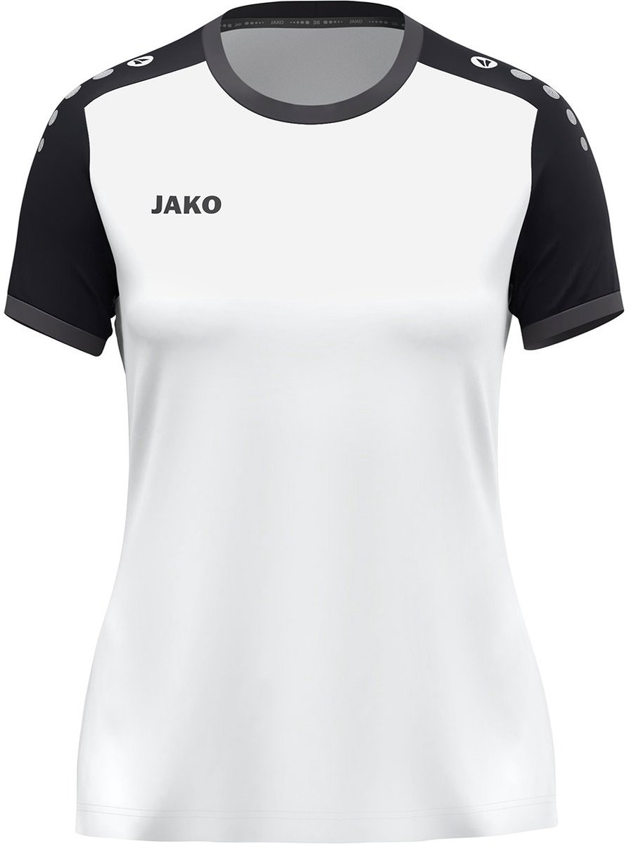 Jako Dynamic Shirt Korte Mouw Dames - Wit / Zwart / Antraciet | Maat: L