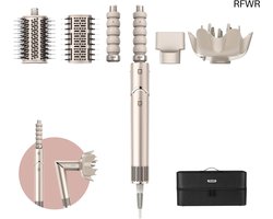 Shark FlexStyle 5-in-1 Airstyler & Hair Dryer, Automatic Curlers, Flat Brush, Oval Brush, Concentrator, Diffuser, Storage Cover, No Heat Damage, Champagne HD426SLEU