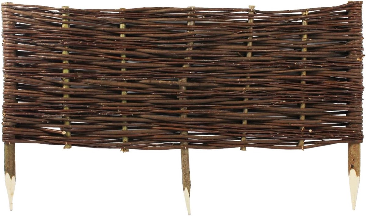 Rieten palissade - Wilgenhek gazonrand - Tuinperken afbakenen - EU-product 10 stuks - 100x40/60 cm - Natuurlijk rieten