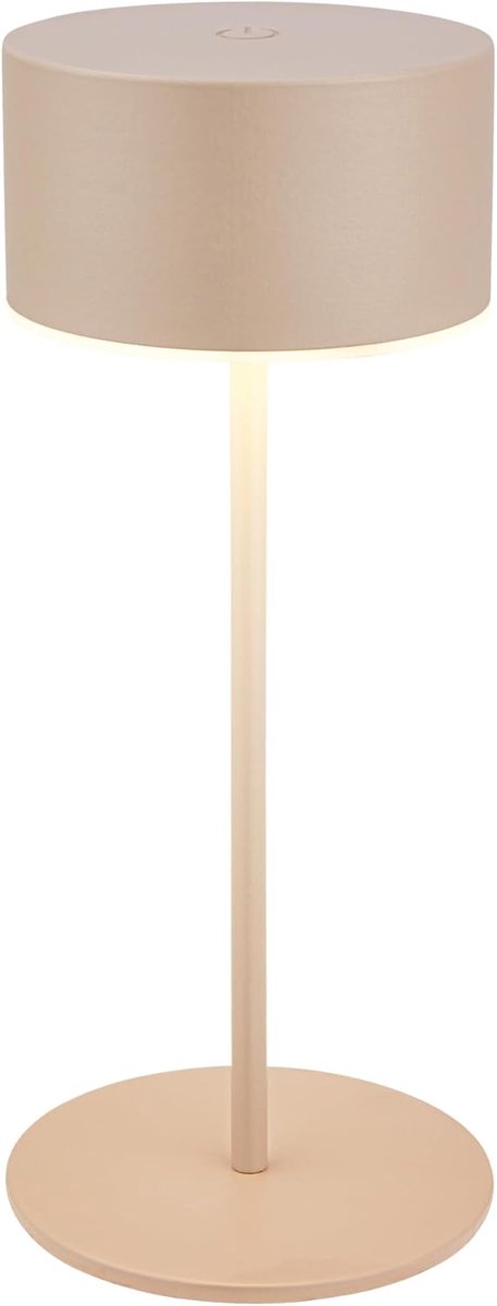 Draadloze Tafellamp - Bedlampje Touch - Sfeer Verlichting - IP44 Waterbestendig - 8x18cm - Beige