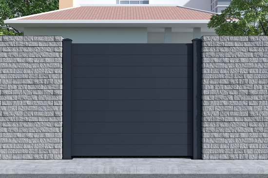 Casanoov Aluminium Schutting Niesen 1,90m H.170cm Grijs - 166 x 189 cm