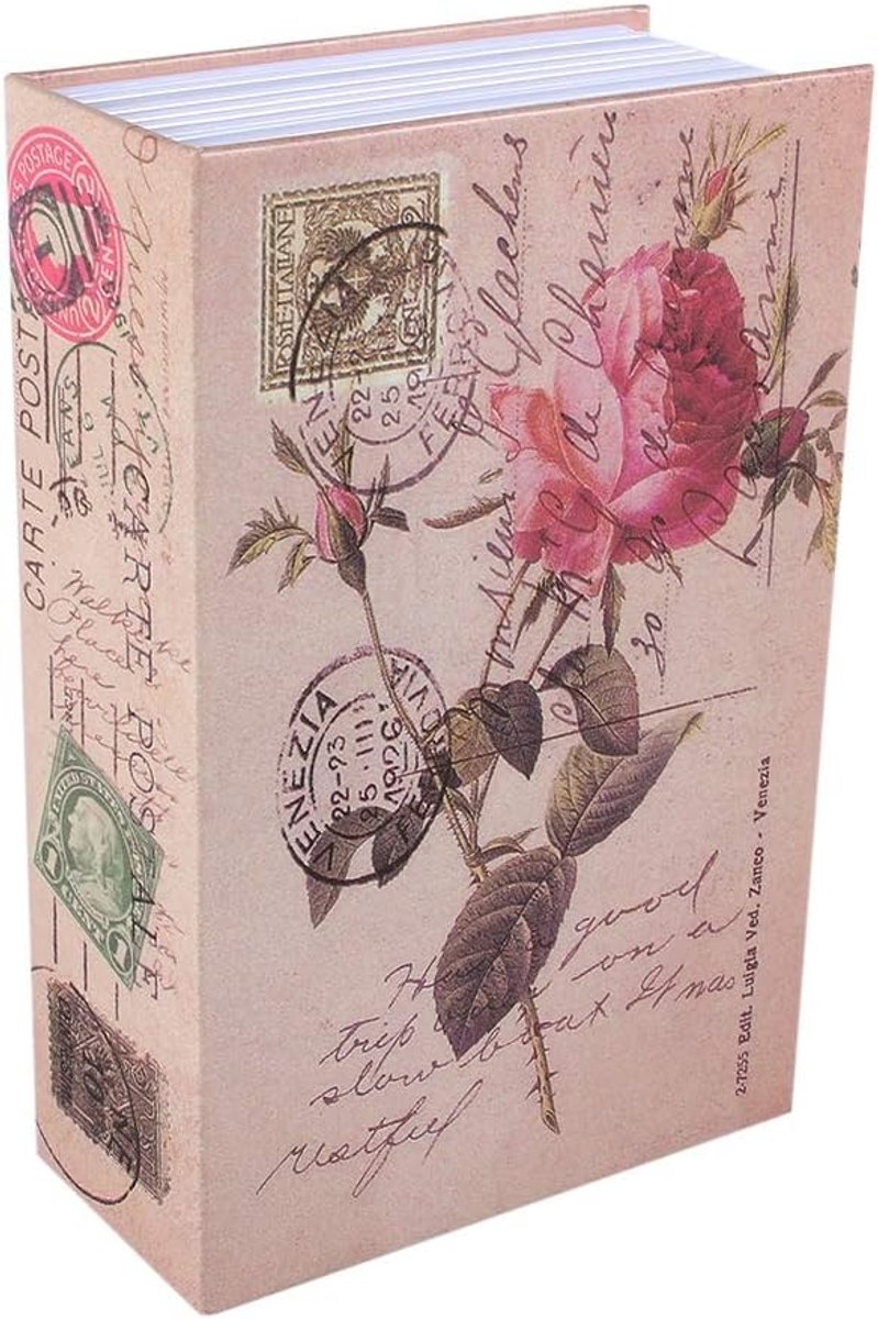 Geheime Kluis - Verbergkluisje Geld - Waardevolle Spullen - Verborgen In Boek - 18x11.5x5.5cm - Rosé