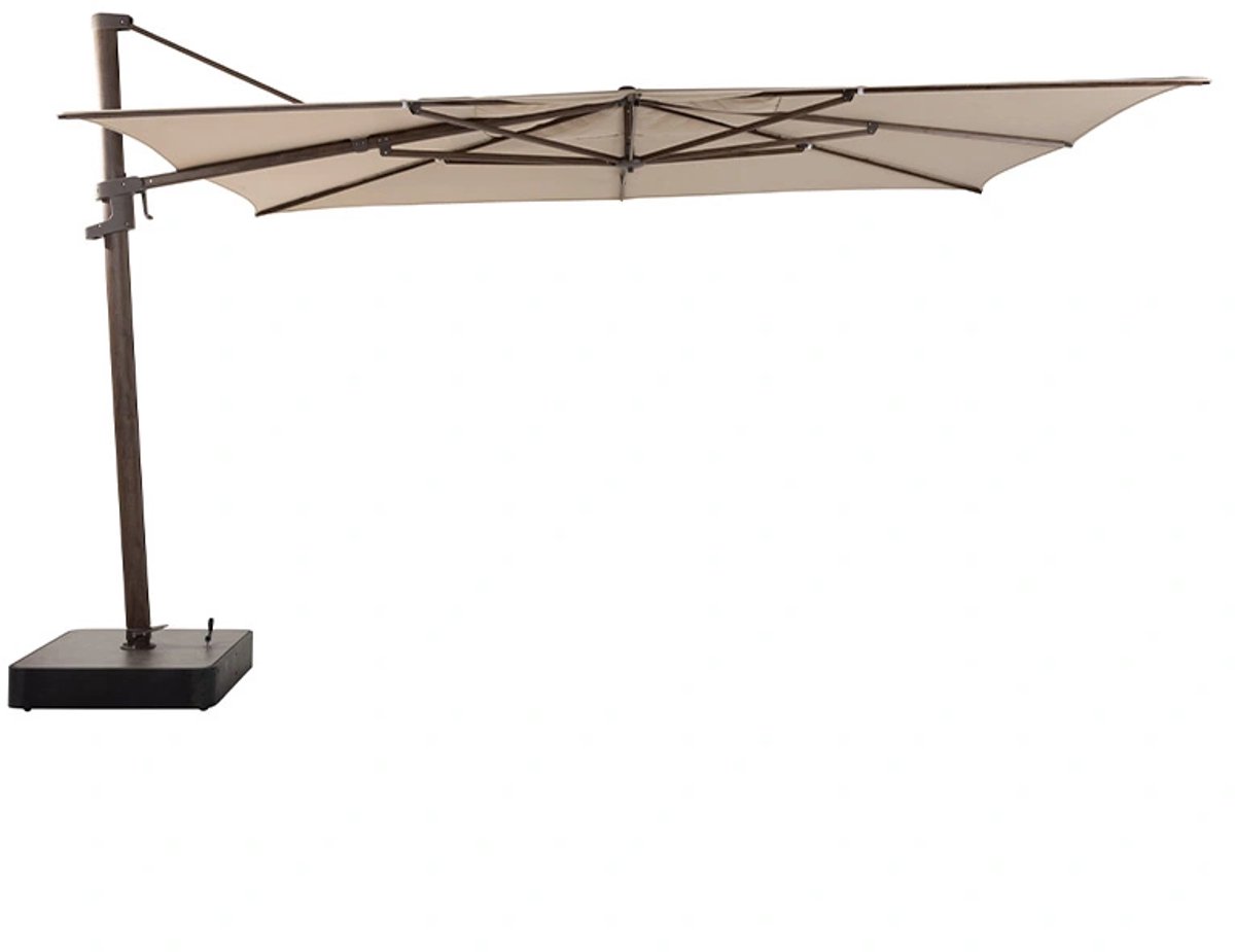 4 Seasons Outdoor Finca zweefparasol 400 x 300 cm - beach / houtlook frame