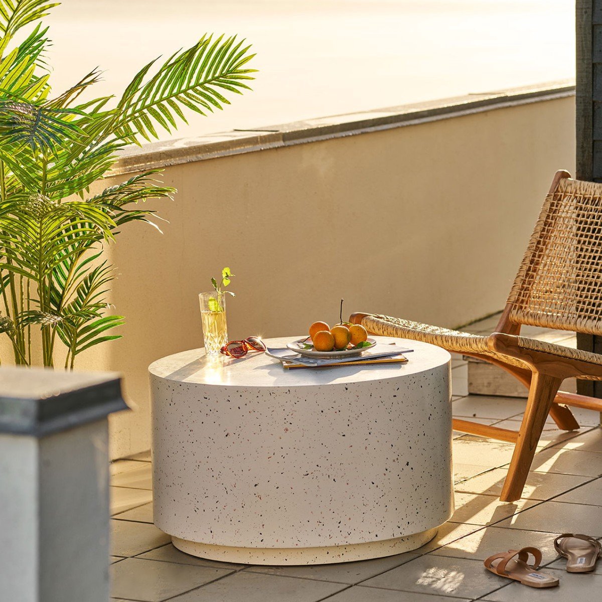 House Nordic Salontafel Bonn - Rond Terrazzo - Ø70x40cm Beige
