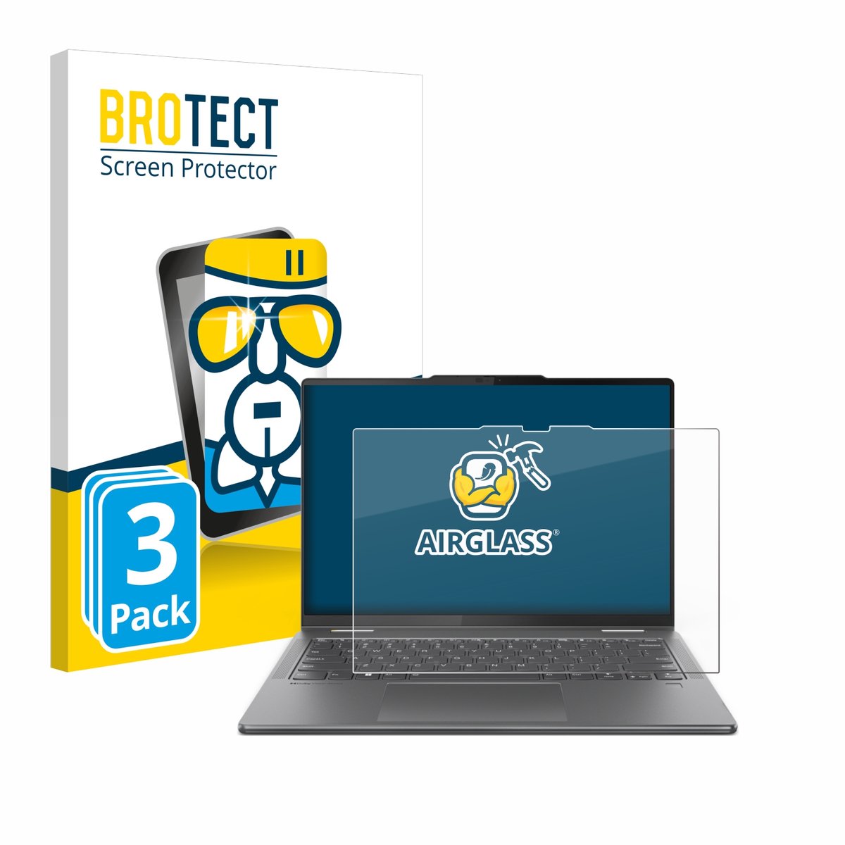 Screenprotector 3 Stuks voor Lenovo Yoga 7 2-in-1 Gen 9 14" Beschermglas transparant