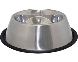 Hondenvoerbak - Voerbak Hond - Antislip Voeren - Vaatwasmachinebestendig - 16 cm - Zilver