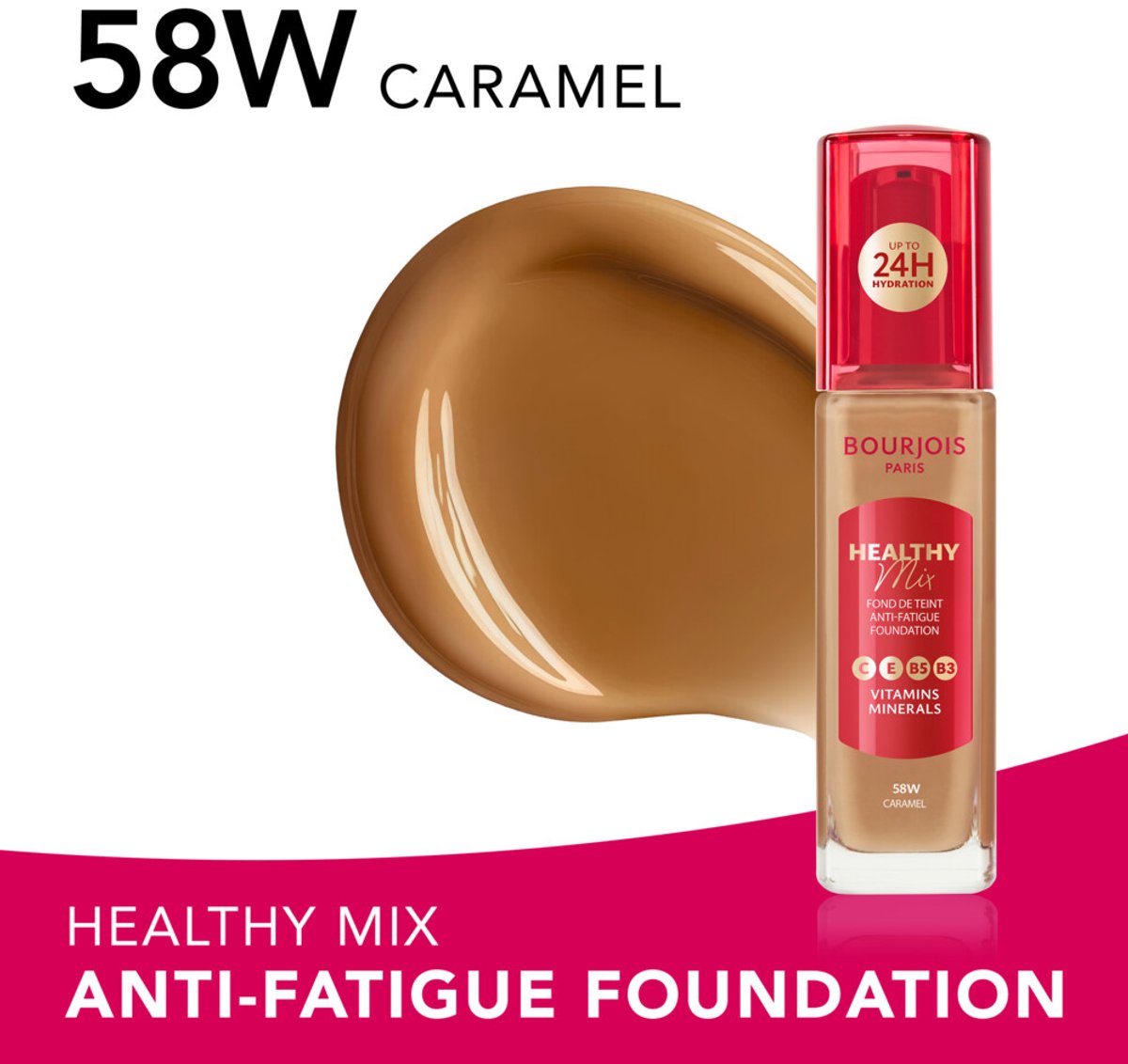 Bourjois Healthy Mix Anti-Fatigue Foundation 58W Caramel - 30 ml