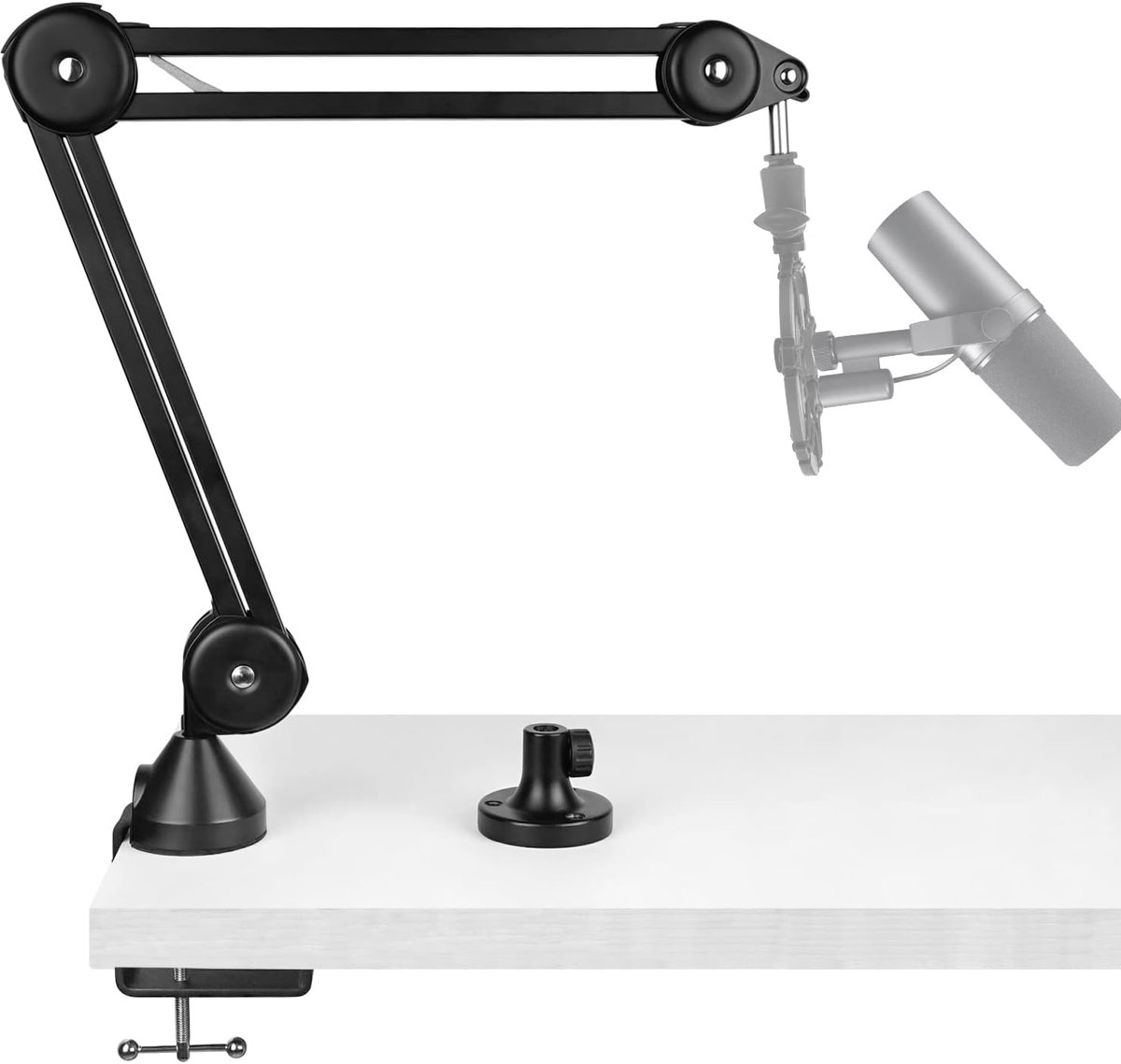 Microfoonarm - Studiemicrofoon Houder - Opnemen Podcasts - Robuuste Bureauklem - 25 Inch Max Hoogte - Zwart