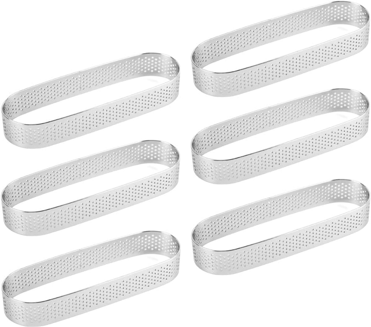 Taartring Set - Bakvormen Ringen - Gebak Vormgeven - Ovaal Roestvrij Staal - 8x8x2 cm Set