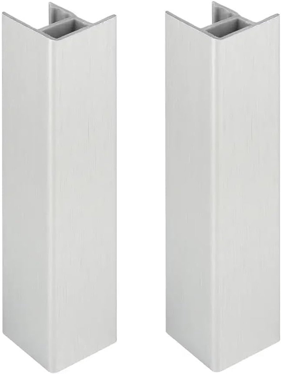Plint Connectoren - Keuken Hoek - Meubel Afwerking - Set van 2 - 120 mm - Zilver