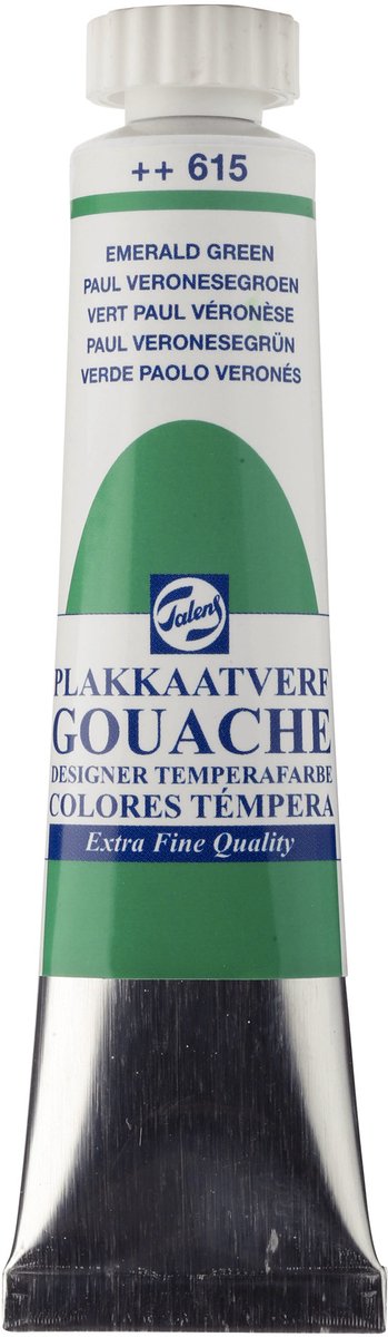Plakkaatverf - 615 Paul veronesegroen - Gouache extra fine - Talens - 20 ml
