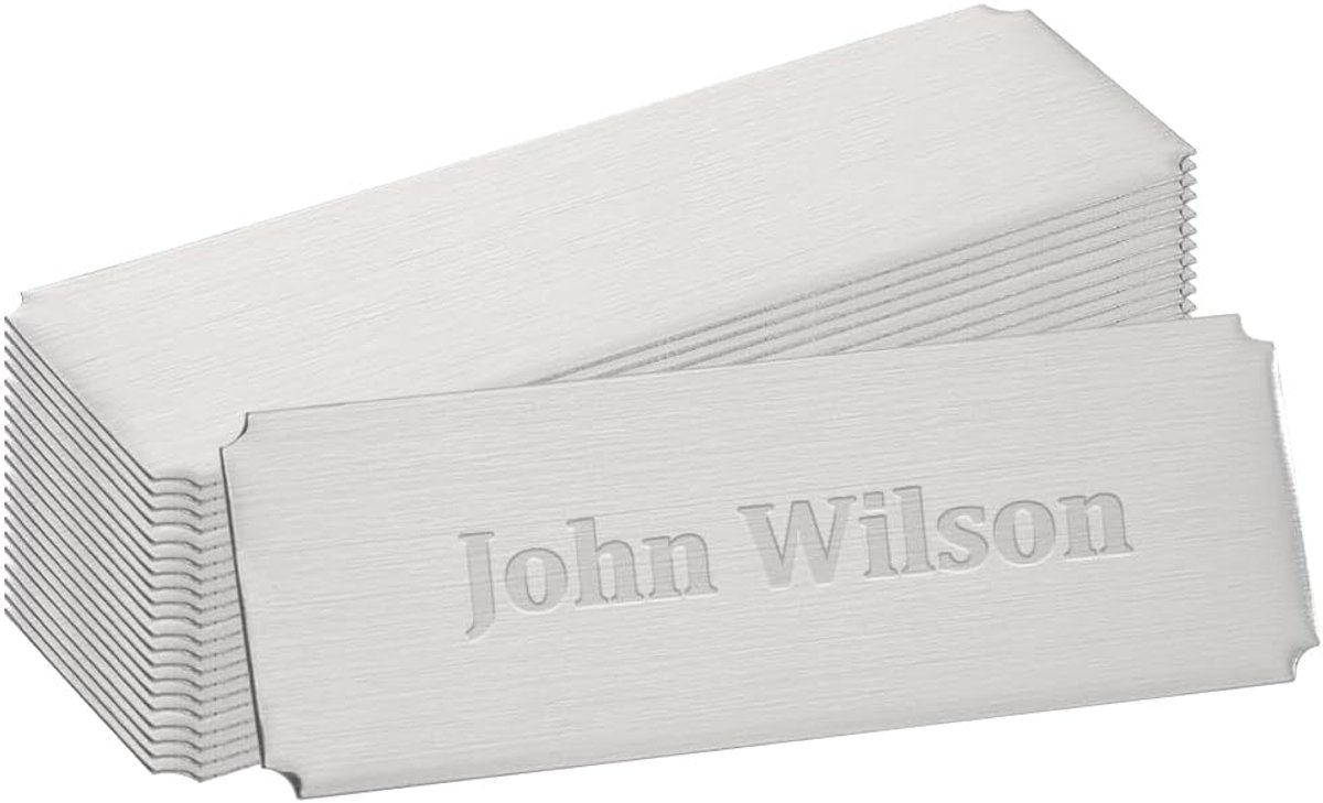 Naamplaten Blanco - Graveerplaatjes Labels - Personalisatie Projecten - Zelfklevend Roestvrij - 76x25x0.4mm - Zilver