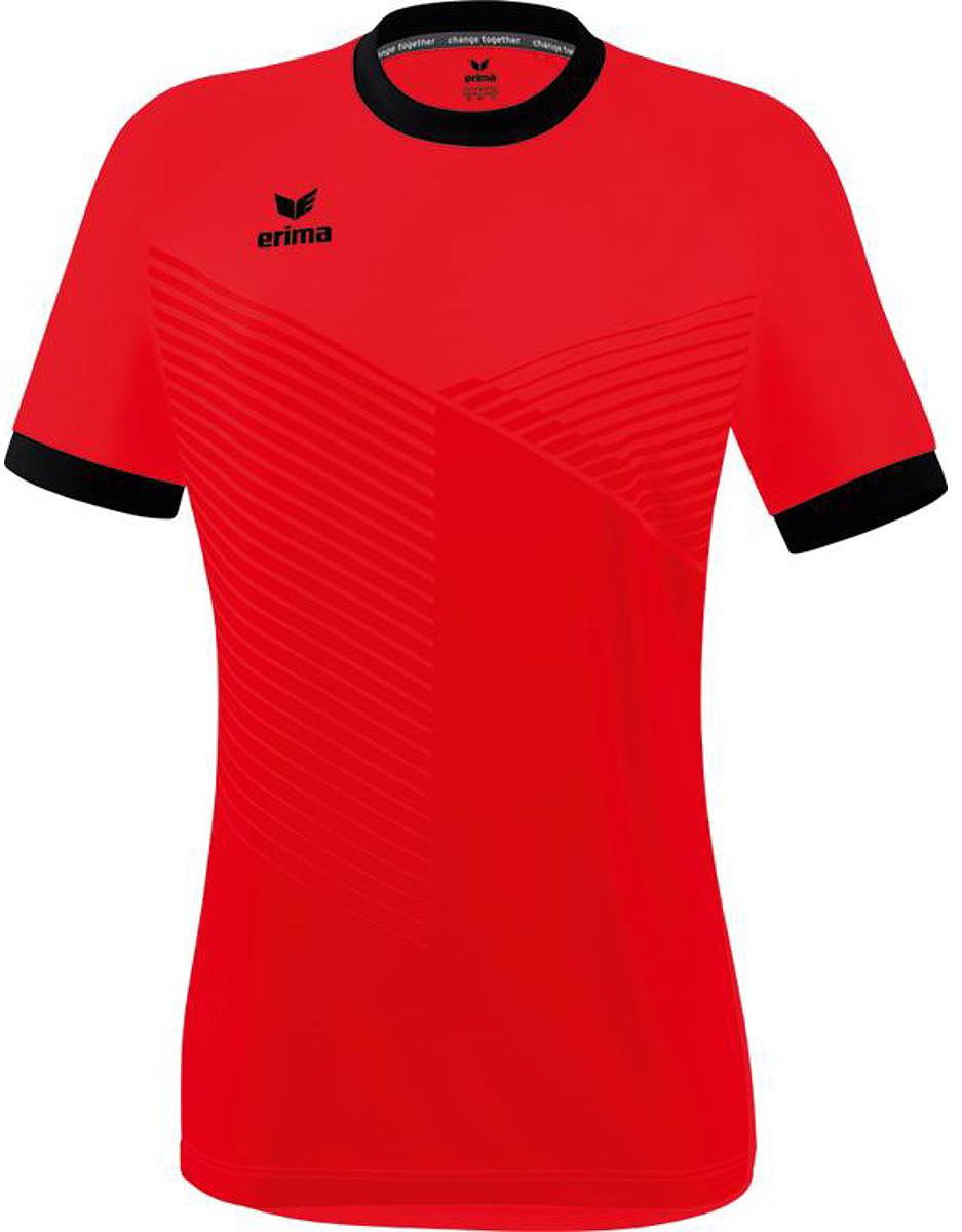 Erima Mantua Shirt Korte Mouw Dames - Rood / Zwart | Maat: 38