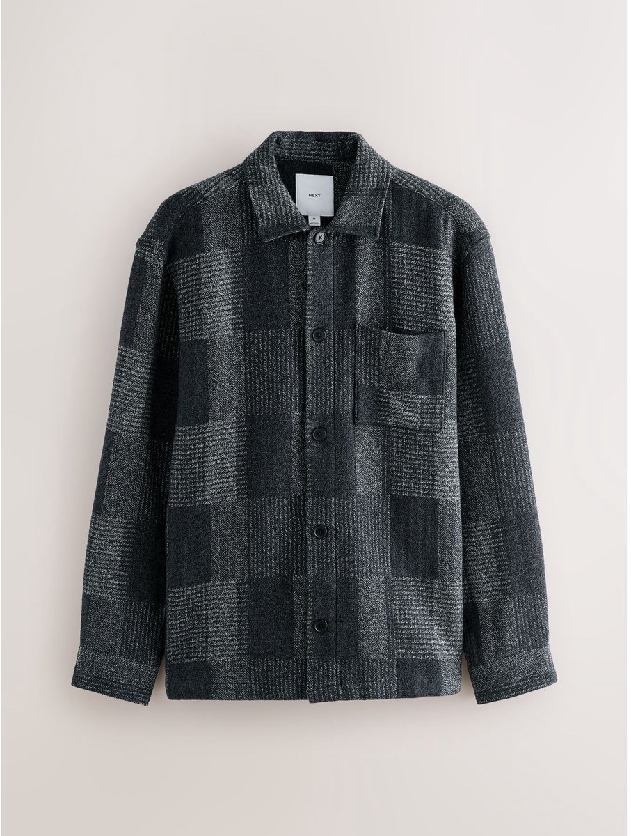 Next - Heren - Geruit vest in patchwork-stijl - Grijs