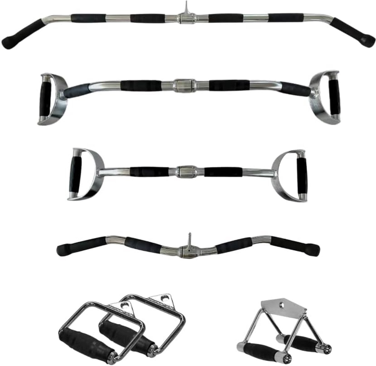 Kabel Accessoires Set voor Krachttraining: Multi Grip Handvatten voor Lat Pulldown en Rugoefeningen