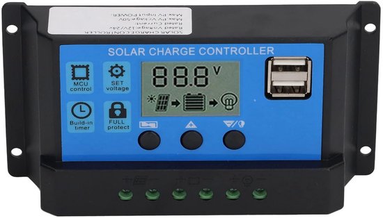 MPPT Solar Laadregelaar 100A met LCD Scherm - 12V/24V voor Zonnepanelen