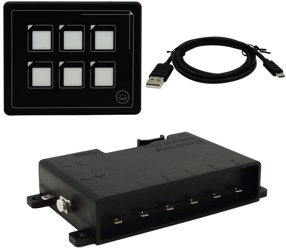Universeel 12V/24V Touchscreen Paneel met 6 Knoppen voor Voertuigen en Boten