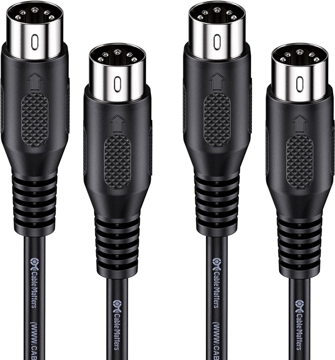 2 Stuks 5-polige DIN MIDI Kabel voor Muziekinstrumenten - 0,9 Meter Set