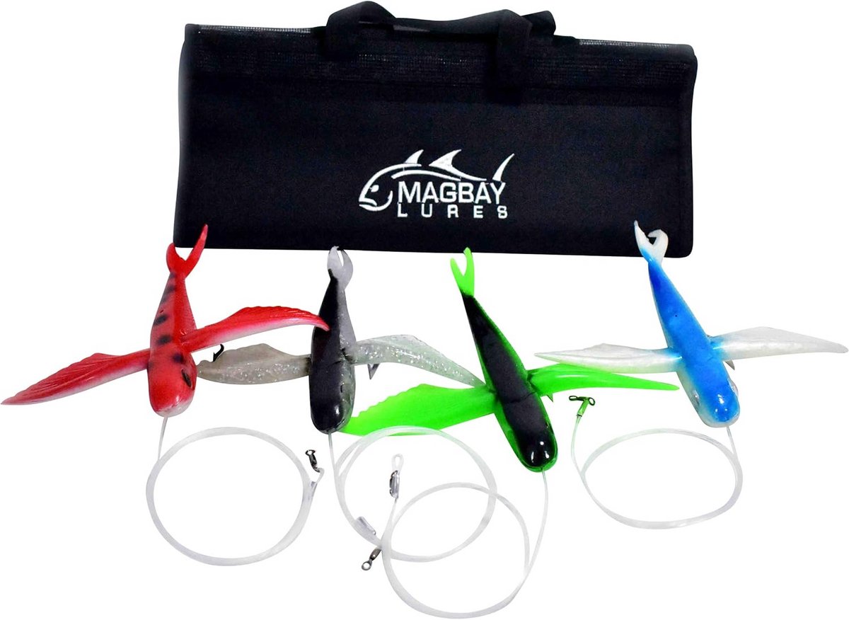 Set van 4 Vliegende Vis Kunstvis Lures voor Tonijn en Zeevis - 19 cm