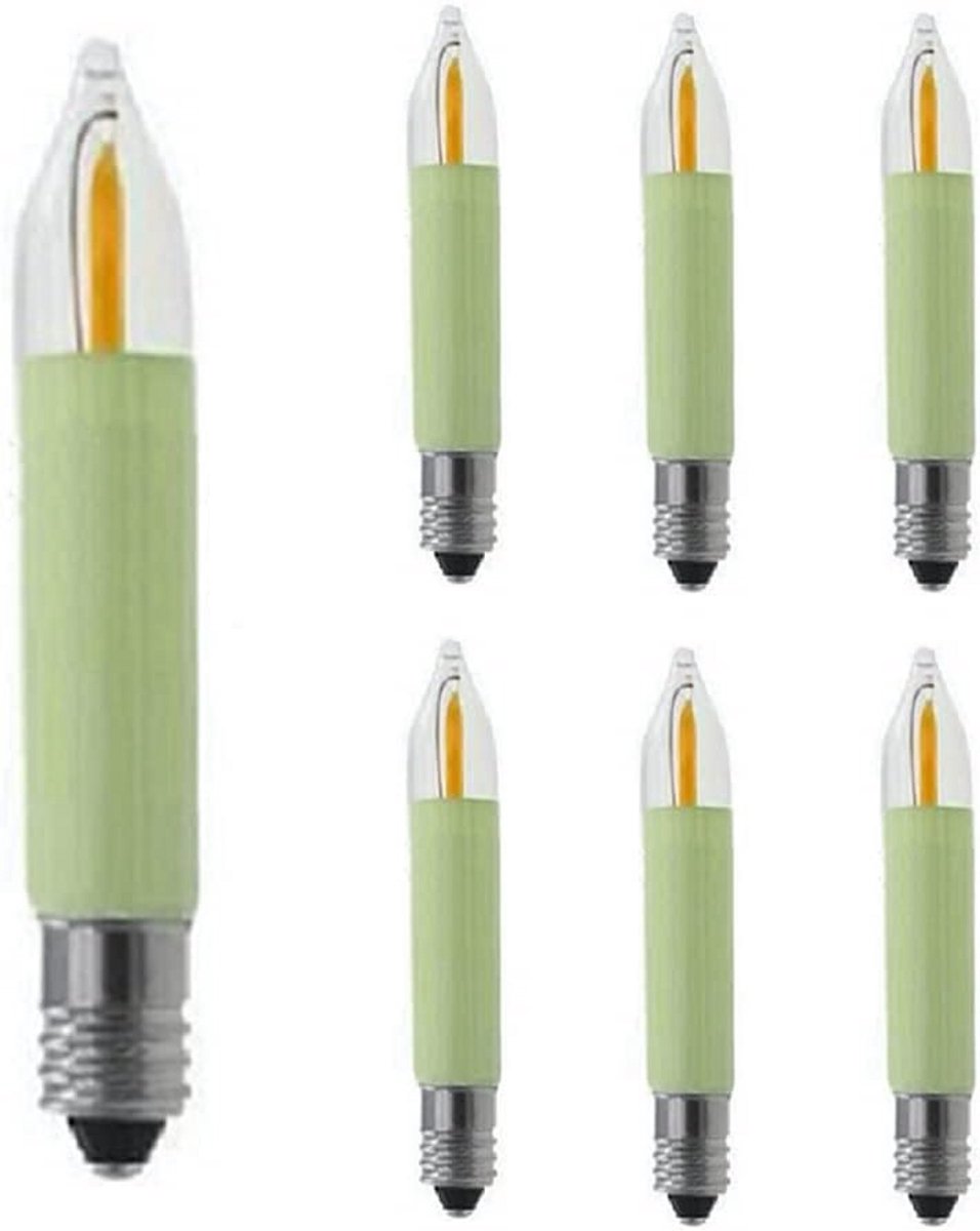 E10 COB LED Kaarslampje 10-55V Warm Wit Kleine Steekfitting voor Kerstverlichting
