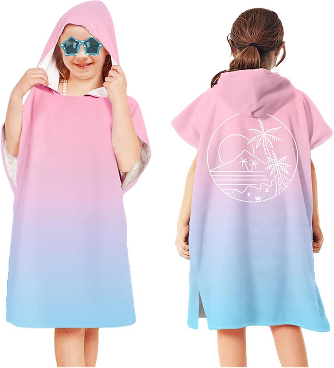 Kinder Badponcho met Capuchon - Microvezel Strandlaken voor Jongens en Meisjes